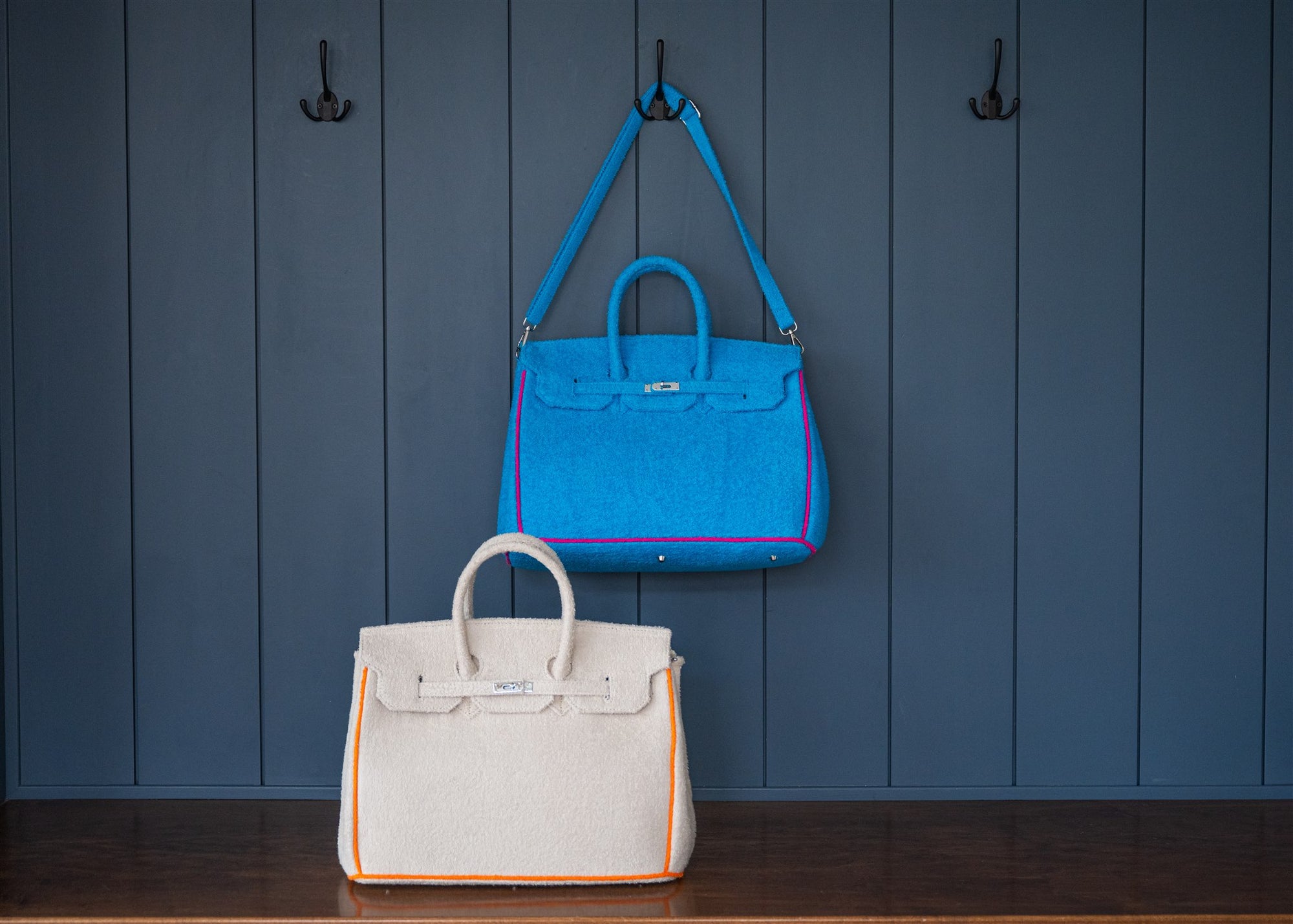 Tote Bag- Terry Cloth (Khaki-Orange)