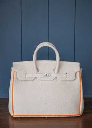 Tote Bag- Terry Cloth (Khaki-Orange)