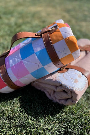 Rainbow Checkered Picnic Blanket