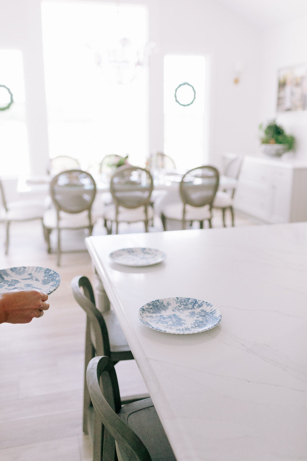 Pictorial Blue and White Paper Plate - Set of 4