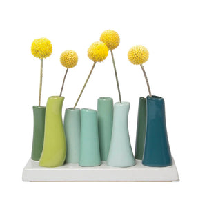 8-Tube Modern Bud Vase-Nature