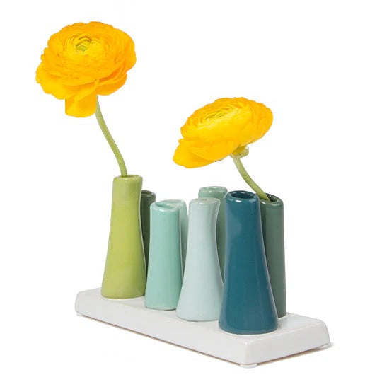 8-Tube Modern Bud Vase-Nature