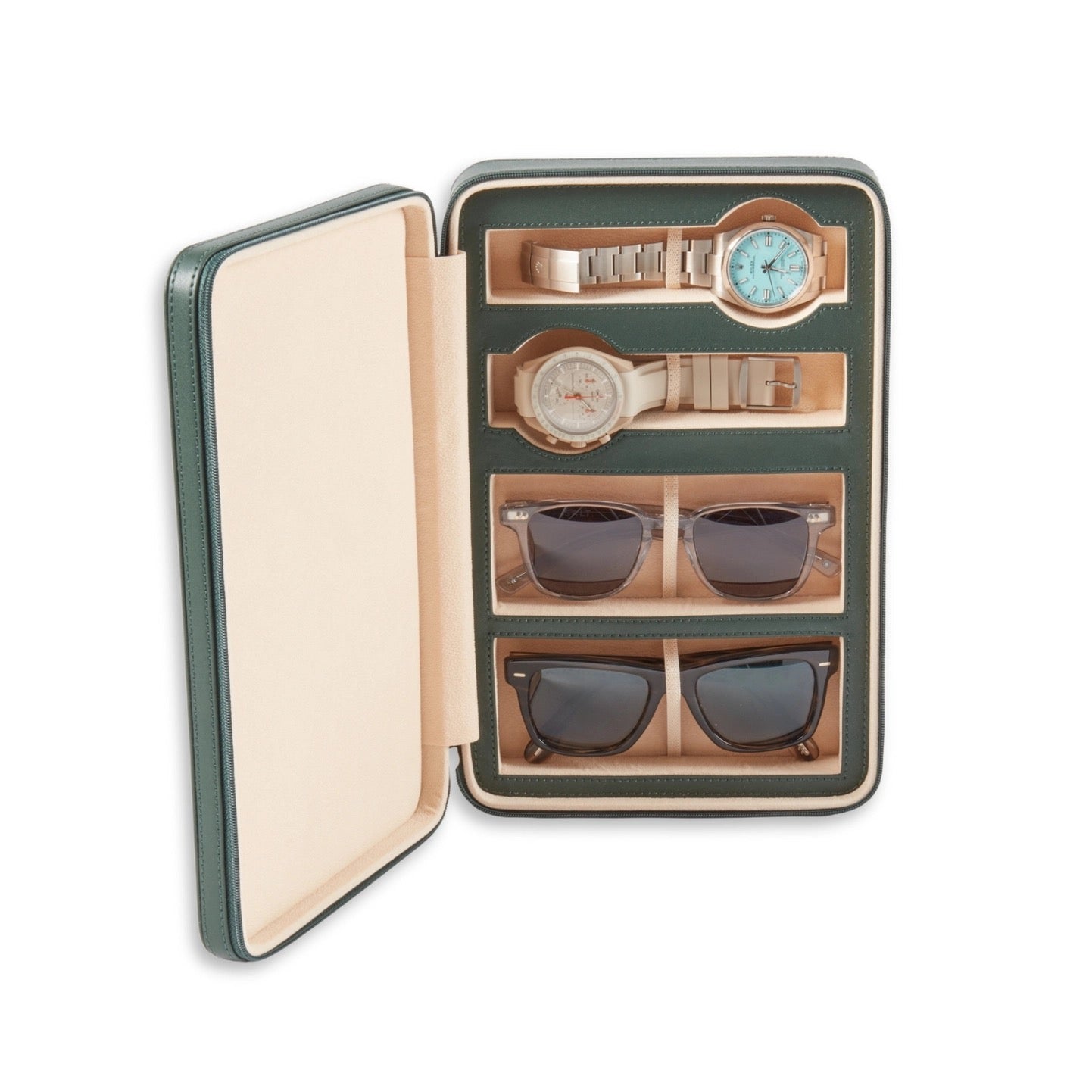 Watch + Sunglass Travel Case-Forest Green