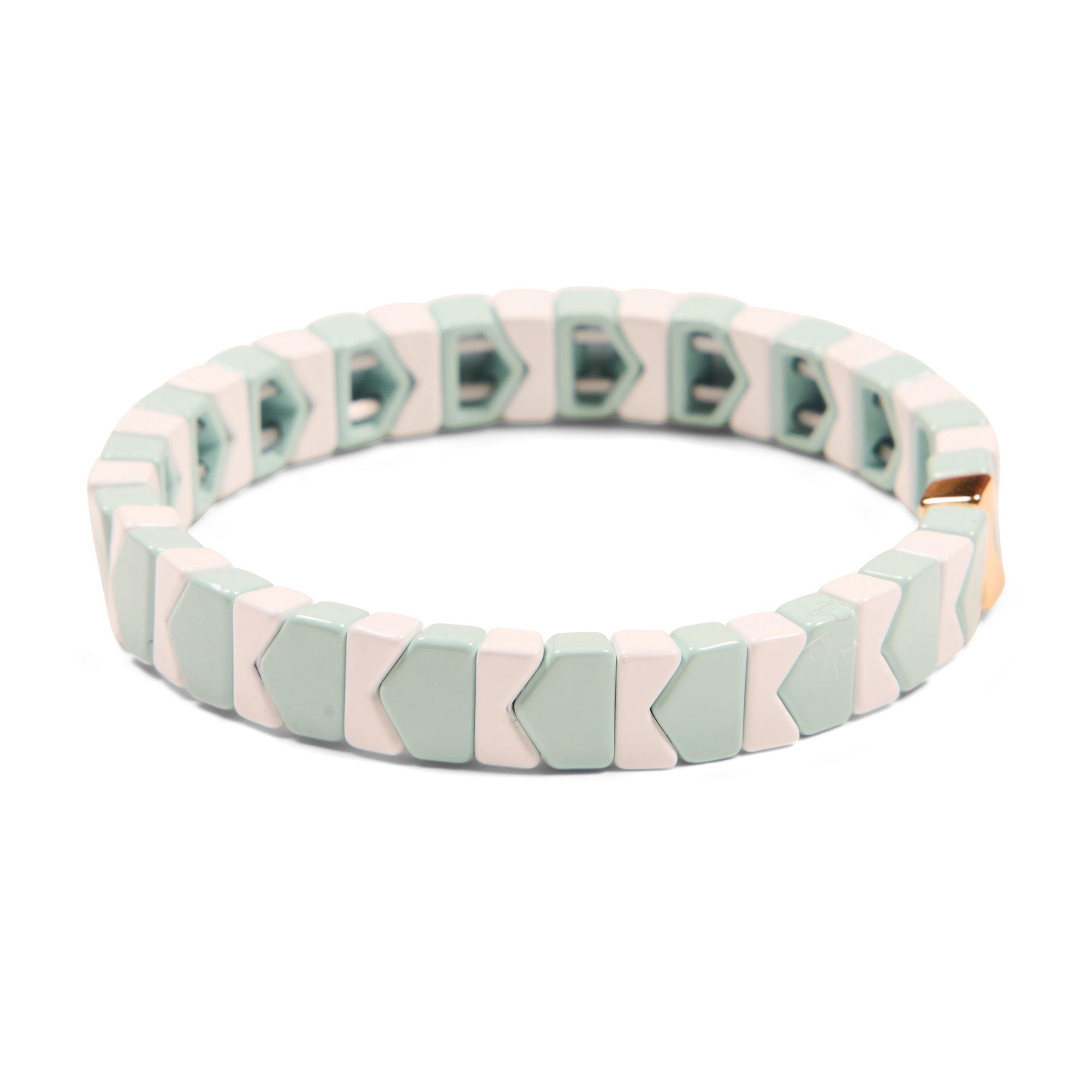 Sage & White Arrow Tile Bracelet