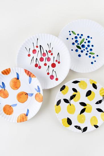 Fruit "Paper" Plates - Set of 4