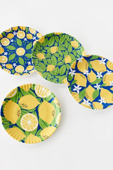 Lemon "Paper" Plate - Set of 4